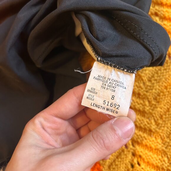 1980s Black and bronze stripe one piece full coverage swim suit - made in canada - Picture 10 of 13